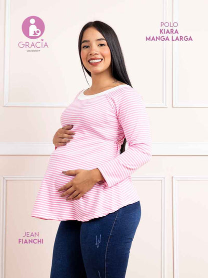 Polo Kiara manga larga